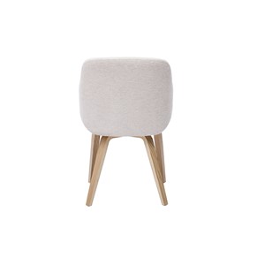 Chaise en tissu chenille beige et bois clair earl