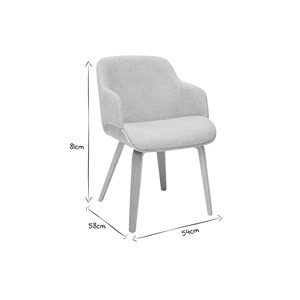 Chaise en tissu chenille beige et bois clair earl
