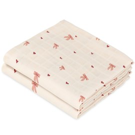 Lot de 2 langes en mousseline bows (70 x 70 cm)