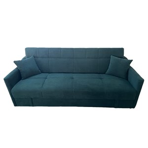 Adare canapé convertible avec coffre en velours côtelé vert 3 places