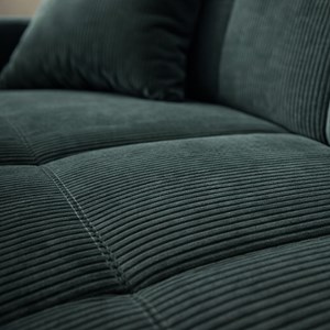Adare canapé convertible avec coffre en velours côtelé vert 3 places