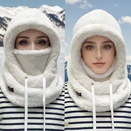 Bonnet de protection contre le froid femme - blanc
