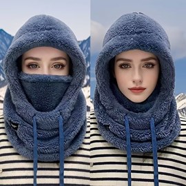 Bonnet de protection contre le froid femme - bleu