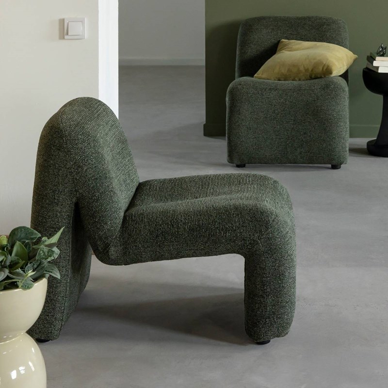 Made In Meubles - Fauteuil tissu vert