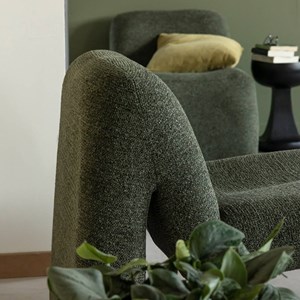 Fauteuil tissu vert
