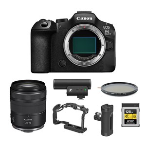 Canon eos r6 mark iii + kit vidéo (rf 28-70mm + cage + poignée smallrig + micro