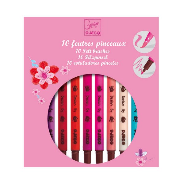 Djeco 10 feutres pinceaux fille