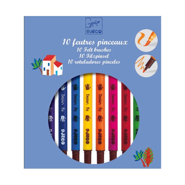 Djeco 10 feutres pinceaux classique