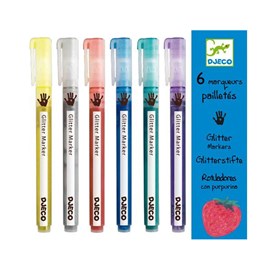 Djeco 6 marqueurs pailletés
