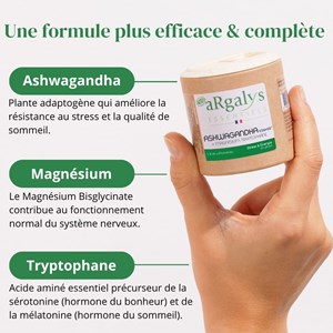 Ashwagandha + magnésium et tryptophane