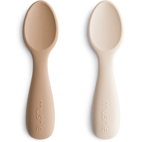 Mushie - Lot de 2 cuillères bébé natural-shifting sand