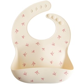 Bavoir à poche en silicone bows