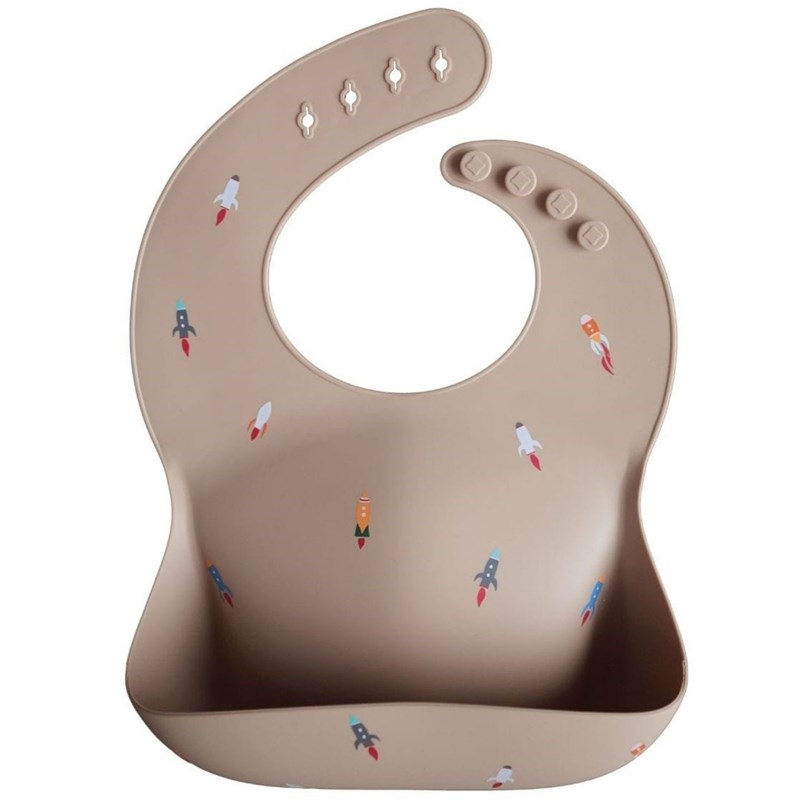 Bavoir à poche en silicone rocket