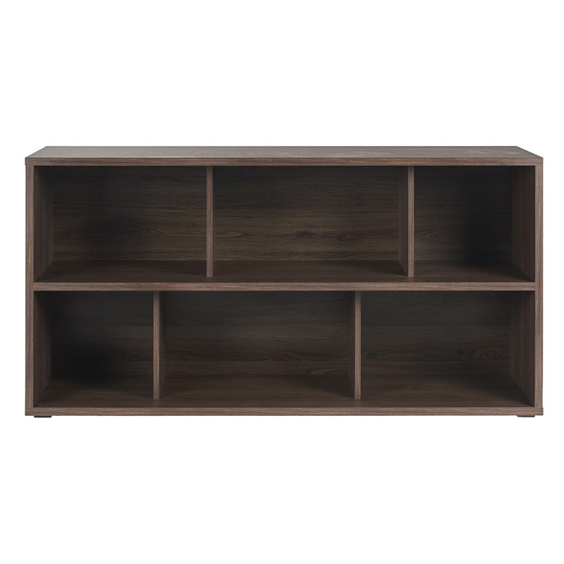 Miliboo - Bibliothèque basse finition bois foncé noyer l140 cm epure