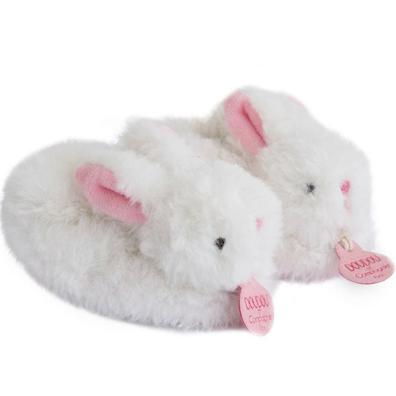 Coffret chaussons hochet mon tout petit lapin rose (0-6 mois)