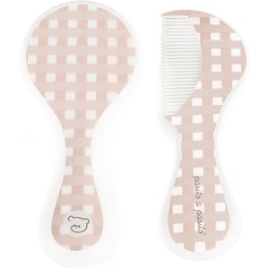Brosse et peigne carrés vichy rose