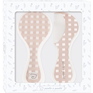 Brosse et peigne carrés vichy rose