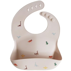 Bavoir à poche en silicone dinosaure