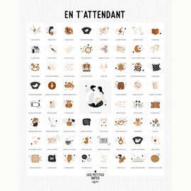 Affiche en t’attendant originale claire maman - papa (40 x 50 cm)