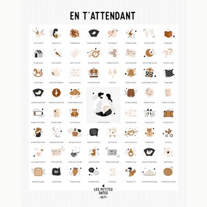 Affiche en t’attendant originale claire maman - papa (40 x 50 cm)