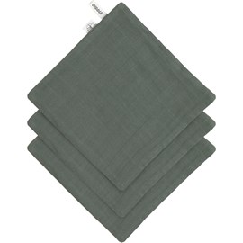 Lot de 3 débarbouillettes vert pétrole
