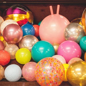 Ballon paillettes bleu (10 cm)