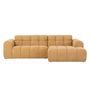 Salford canapé d'angle 3-4 places nuage en velours moutarde
