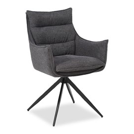 Chaise salle à manger tissu anthracite