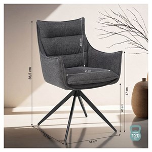 Chaise salle à manger tissu anthracite