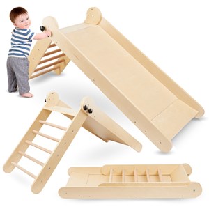 Toboggan enfant bois, pliable, échelle, jeux intérieur - favorise la motricité