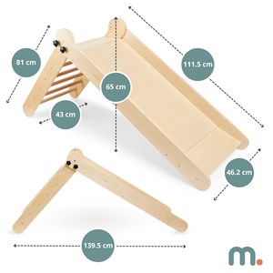 Toboggan enfant bois, pliable, échelle, jeux intérieur - favorise la motricité