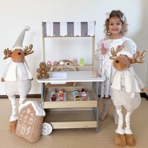 Marchande enfant +3 - chariot à glaces en bois - accessoires - soutien motricité