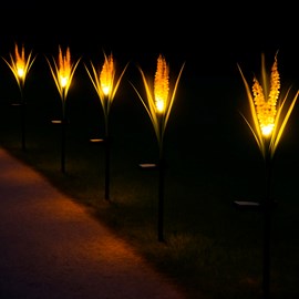 Lot de 6 balises solaires plantes vert ferny