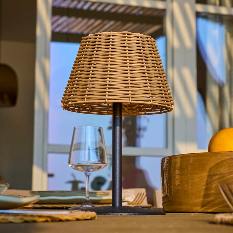 Lampe de table solaire beige amira