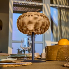 Lampe de table solaire beige samira