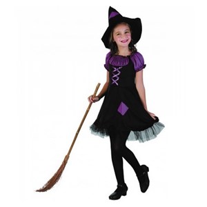 Costume robe sorciere violette 7-9 ans