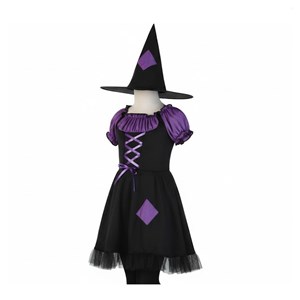 Costume robe sorciere violette 7-9 ans