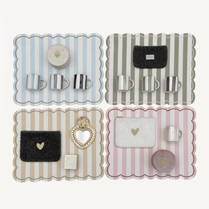 Set de table rectangle rayures sable 35x48cm