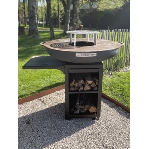 Brasero ø65cm sur meuble noir