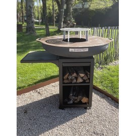 Brasero ø80cm sur meuble noir