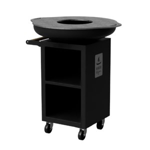 Brasero ø80cm sur meuble noir