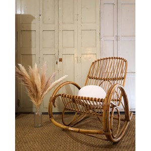 Grand rocking-chair en rotin n°640