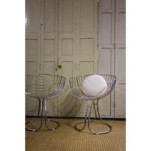 Paire de chaises chromées n°1129