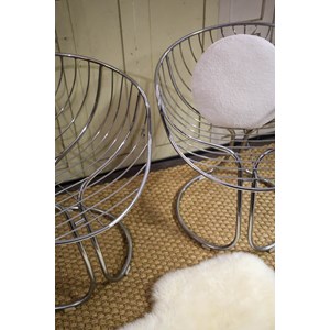 Paire de chaises chromées n°1129