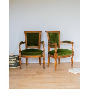 Paire de fauteuils en velours n°649