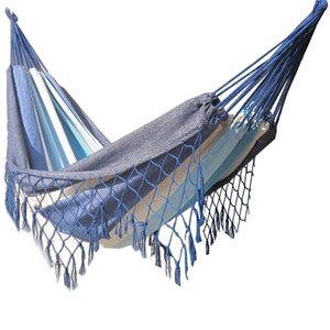 Hamac deux places franges marine