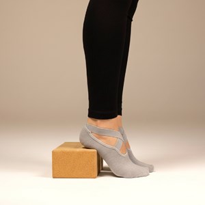 8 paires chaussettes antidérapantes yoga gris