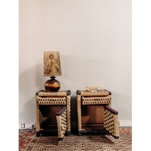 Paire de chevets en osier bicolore n°652