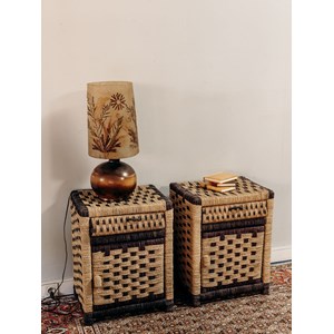 Paire de chevets en osier bicolore n°652