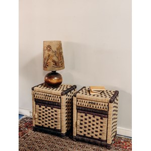 Paire de chevets en osier bicolore n°652